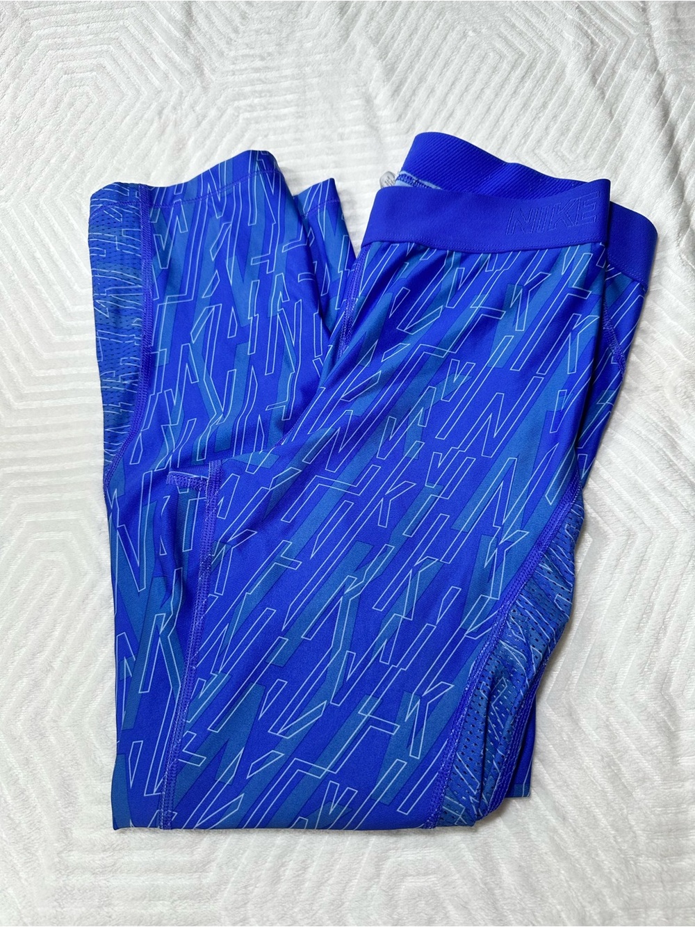 Nike Blue Graphic Print Leggings Size M